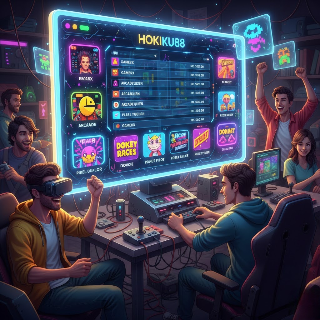 Pemain arcade online di Hokiku88 menikmati berbagai game klasik dan modern dengan leaderboard interaktif dan UI modern
